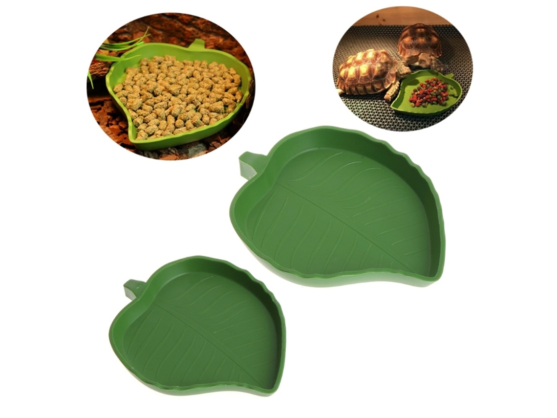 2pcs Tigela Folha para Répteis Alimento Água | S/MARCA