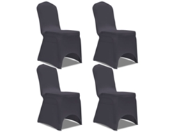 Vidaxl Capa Extensível Para Cadeira 4 Pcs Antracite
