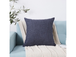 2026 fundas de Almohadas Decorativas de Lino 2 Unidades 45x45 Cm Azul Oscuro para Sofá Sala de Estar
