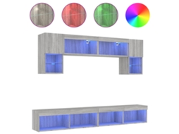 Tv Wall Unit, Tv Wall Units Vidaxl Cinzeto Madeira Processada (n/a)