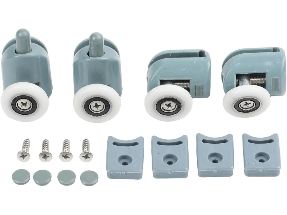 Conjunto De 4 Roldanas Para Porta Chuveiro Com Rodas 25 Mm Painéis Vid