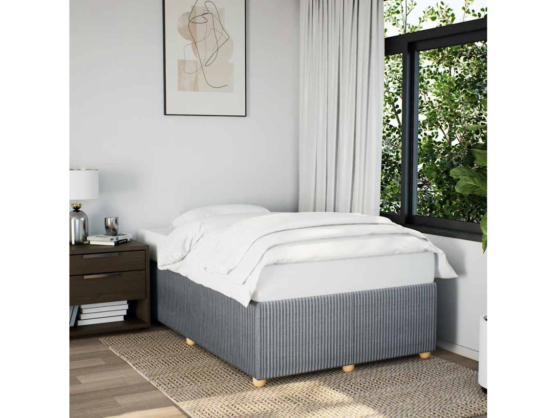 Vidaxl Estrutura De Cama Sem Colchão Cinza Claro Tecido