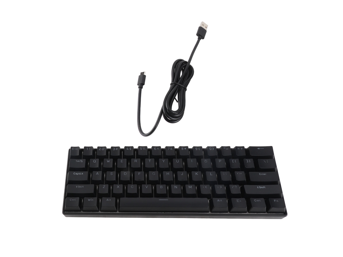 Teclado Mecânico Compacto Bajeal Com 61 Teclas, Interruptores Azuis, Teclas De Injeção Dupla E Iluminação Led De Fundo