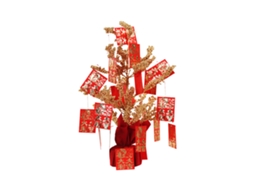 Laxiscreed Árvore De Fruta Golden Envelope Para Decoração De Ano Novo E Sorte No Interior