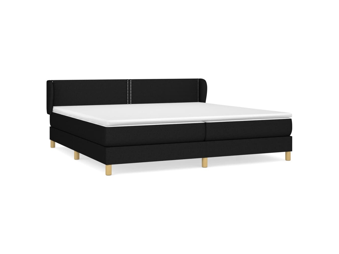 Cama com Molas/colchão 200x200 Cm Tecido Preto MAISON EXCLUSIVE