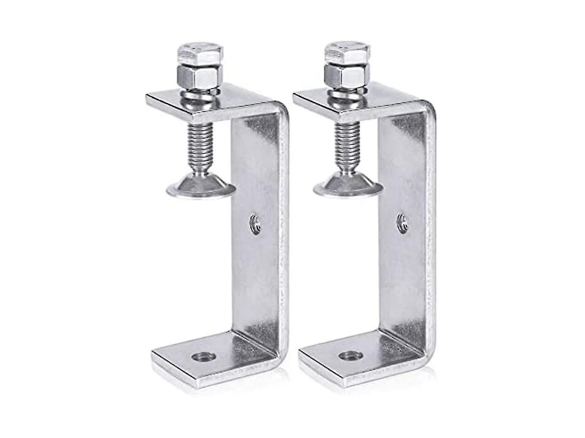Abrazadera de Acero Inoxidable para Madeira 120mm, C de Alta Resistência, Boca Ampla, 2 Peças, Prata | S/MARCA