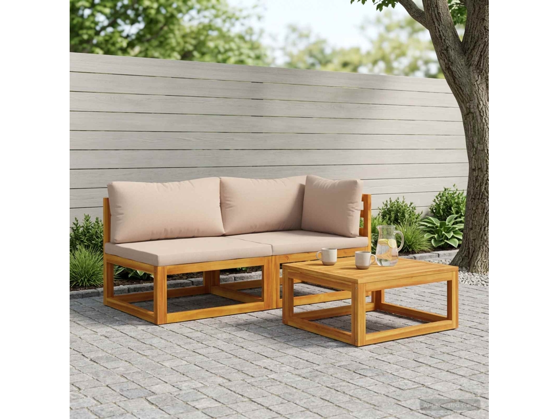 Vidaxl Conjunto De Sofás Modulares Com Almofadas 2 Unid. 2 Lugar