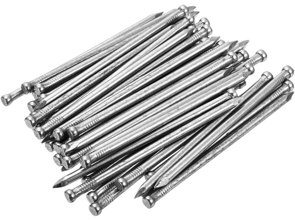 80 Unidades De Pregos Acabamento 100 Mm (4 Polegadas) Em Aço Carbono Com Cabeça Perdida.