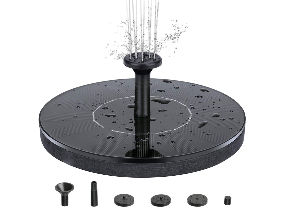 Fonte Solar De Água Com 16 Cm, 20 Cm, 16 Em Abs, Cor Preto Com Design Resistente E Utilização Prática Elysve