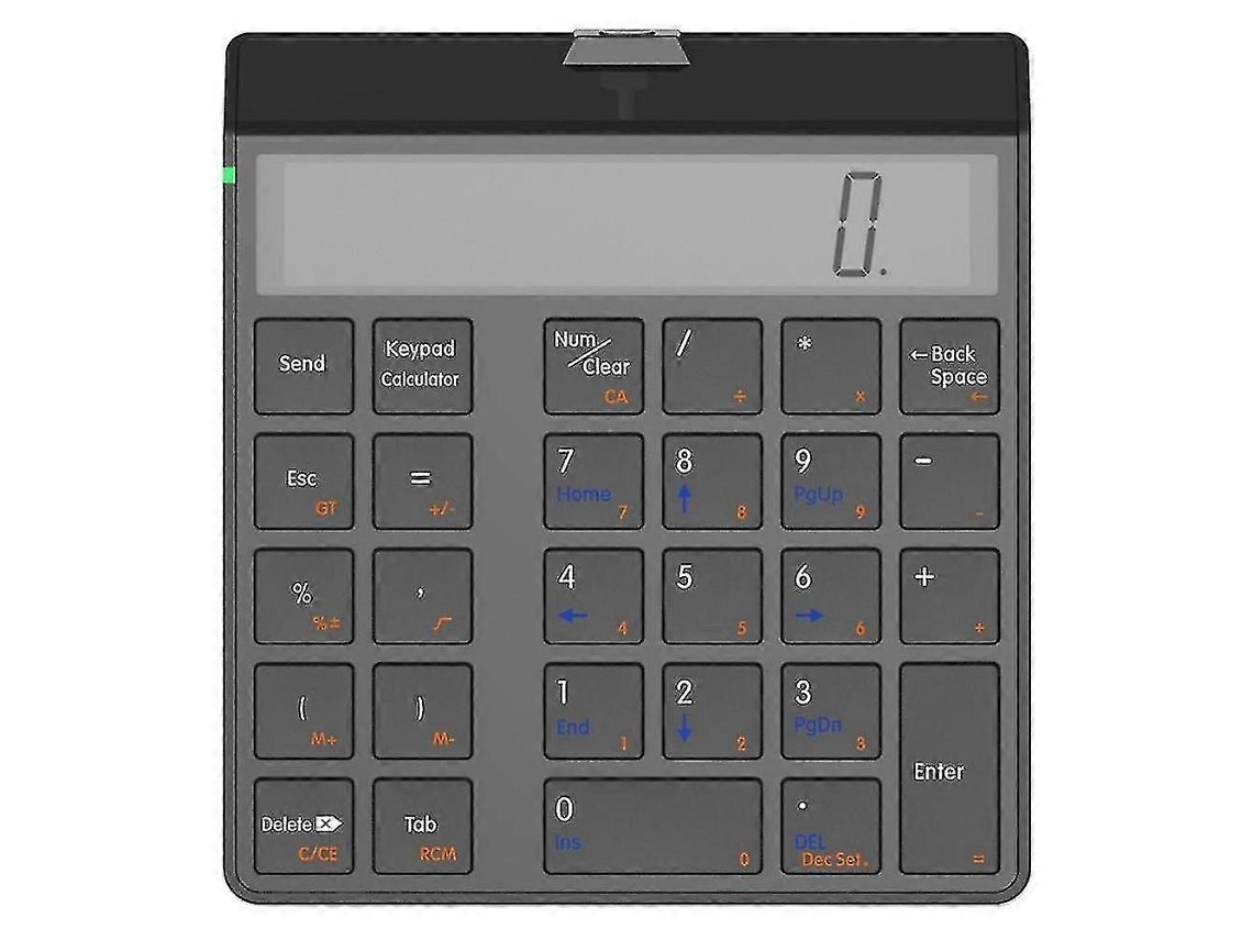 Teclado Numérico 4.0 Bluetooth Com Função De Calculadora De Exibição 2 Em 1 Teclado Numérico E Calculadora Everley891