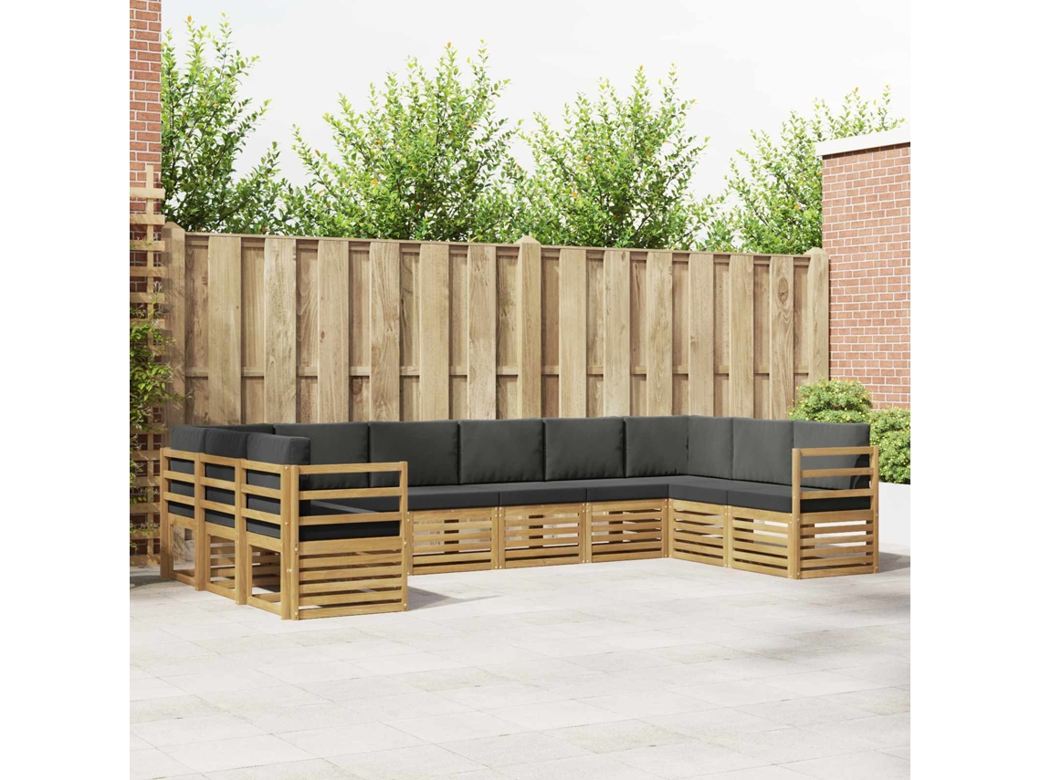 Vidaxl Conjunto De Sofás Para Exterior 10 Unid. Branco E Antracite