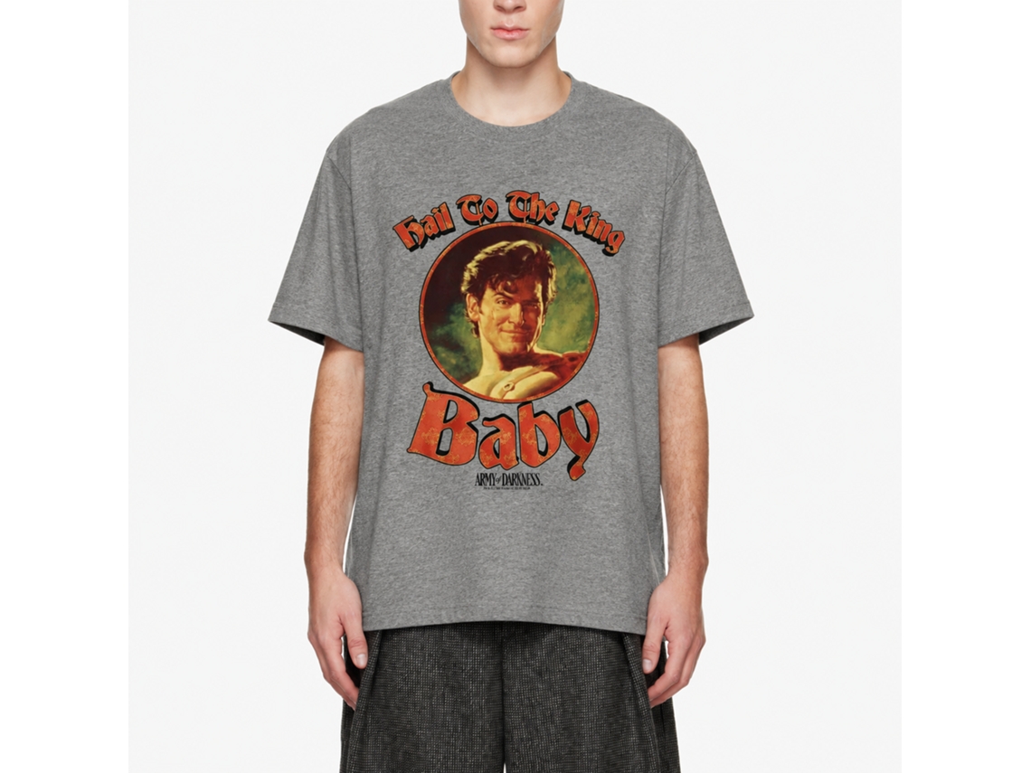 Rockinstone Army Of Darkness Movie Regal Baby Heather Graphite Adult T-shirt Size:xl