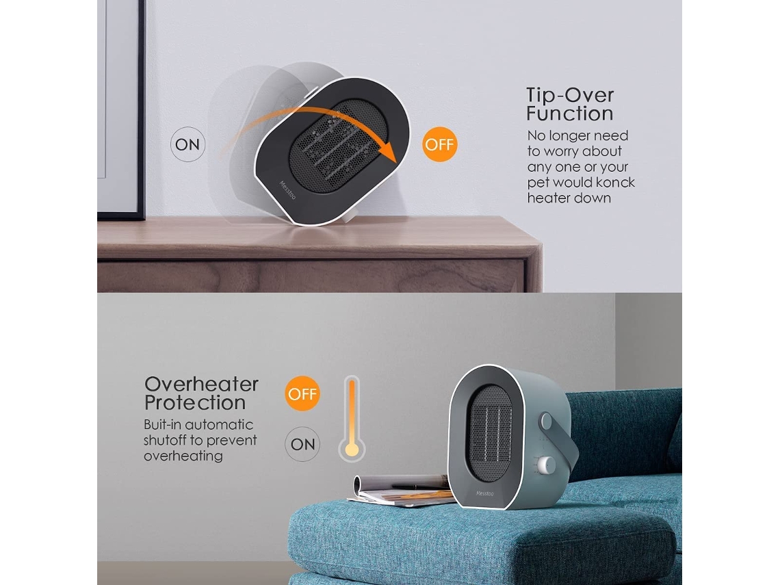 Aquecedor De Mesa Laxiscreed Com Dois Modos De Vento, Portátil E Ideal Para Uso Em Casa