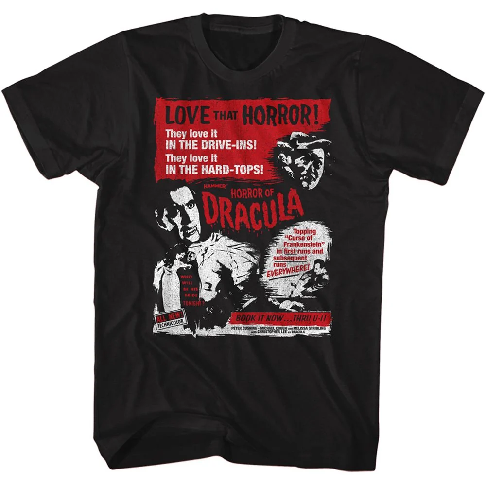 Rockinstone Horror Movies Love That Horror Black Adult T-shirt Size:l