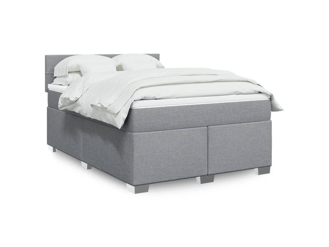 Vidaxl Cama com Molas/colchão 140x190 Cm Tecido Cinzento claro