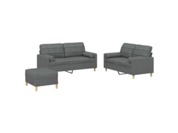 Sofa Set, Sofa Sets Vidaxl Cinzeto Tecido (n/a)