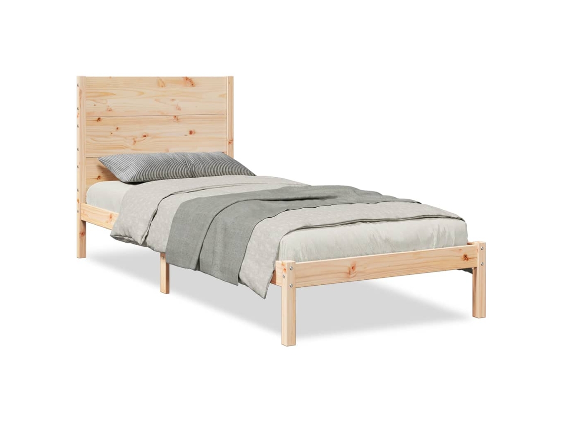 Cama Extra Longa Sem Colchão 90x220 Cm Madeira Maciça MAISON EXCLUSIVE