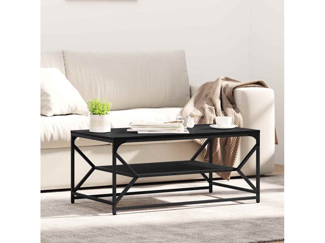 Vidaxl Mesa De Centro Carvalho Preto 90 X 50 X 40 Cm