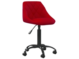 Vidaxl Cadeira De Escritório Veludo Vermelho Tinto