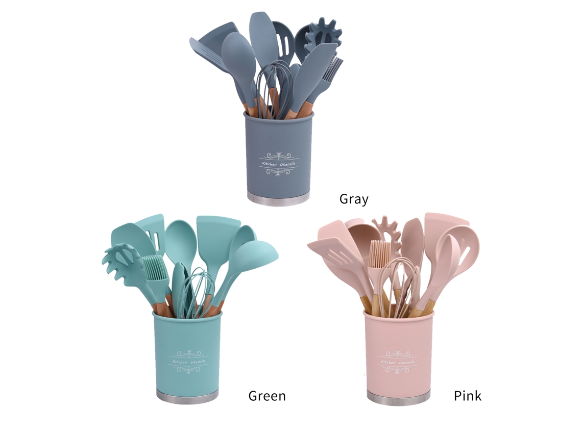 Conjunto 12 Utensílios Cozinha LAXISCREED Silicone Resistente Ao Calor