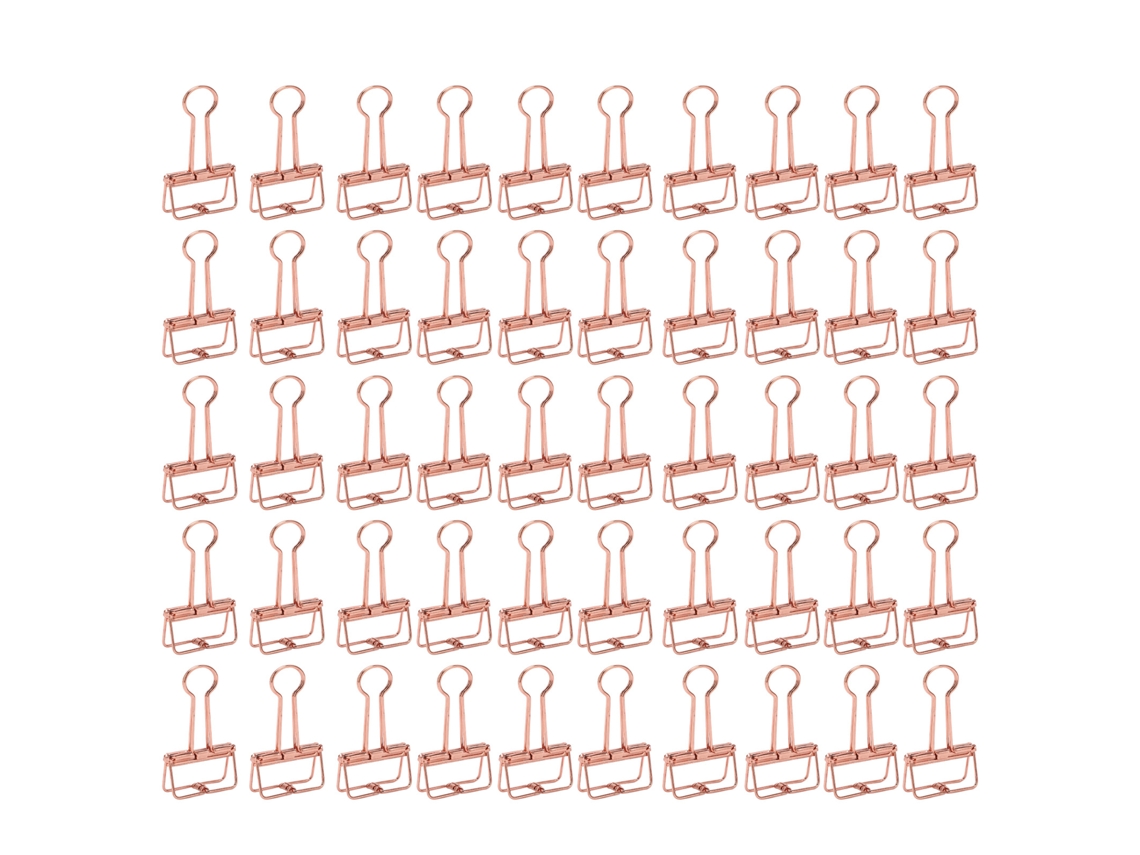Conjunto De 50 Clipes De Papel Ocos Em Metal Para Documentos, Relatórios E Materiais De Estudo, Cor Ouro Rosa Aquaforge