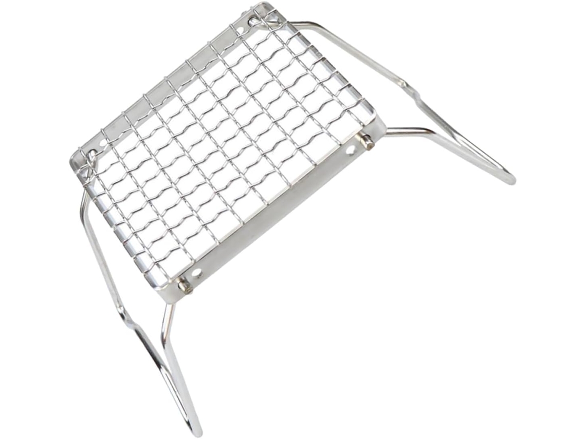 Grelha Portátil Dobrável Em Aço Inoxidável Para Camping, 24x17 Cm, Ideal Para Fogueiras E Churrascos Gokoco