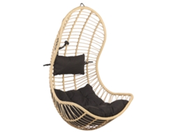 Silla Colgante Beliani Pineto De Ratán Sintético Marrón 66x80x137