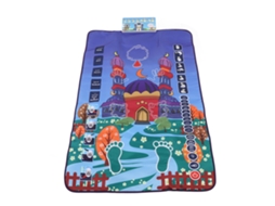 Walshlxq alfombra de Oración Musulmana Electrónica para Niños Con Guía de Pasos de Adoración Enseñanza En 6 Idiomas 43.3 X 27.6in Azul