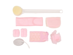 Kit Exfoliante De Baño 8pcs: Cepillo, Esponja Y Piedra De Pumice