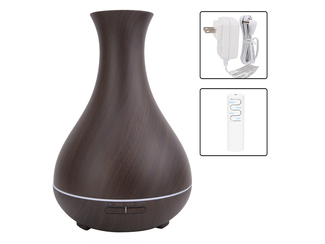 Laxiscreed Umidificador Aromaterapia Ultrassônico Com Design De Grão De Madeira