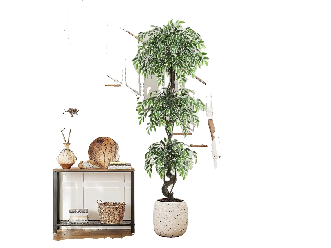 Árvore De Ficus Artificial, Design Realista, Ramos Flexíveis, 180cm
