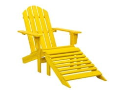 Vidaxl Cadeira Adirondack Para Jardim Com Otomano Abeto Maciço Amarelo