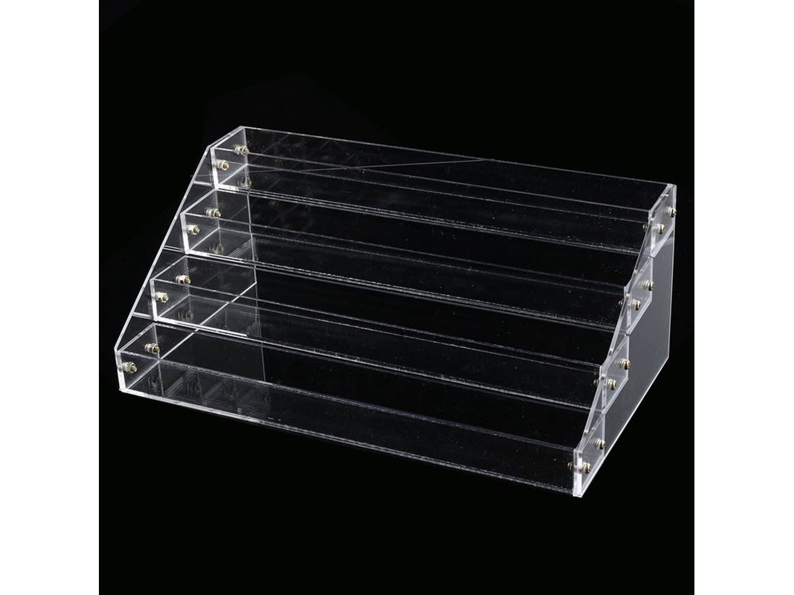 Organizador de cosméticos de 4 níveis para esmaltes e batons, suporte de maquiagem em plástico