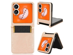 Capa De Couro Com Textura De Favo De Mel E Compartimento Para Cartão Para Celular Infinix Zero Flip