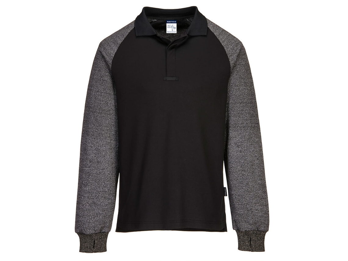 Polo De Manga Comprida Com Mangas Resistentes A Cortes Preto / Xxxl