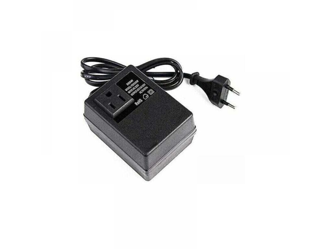 Transformador De 220v Para 110v, 200w, Com Ficha Europeia, Para Tensão Reduzida