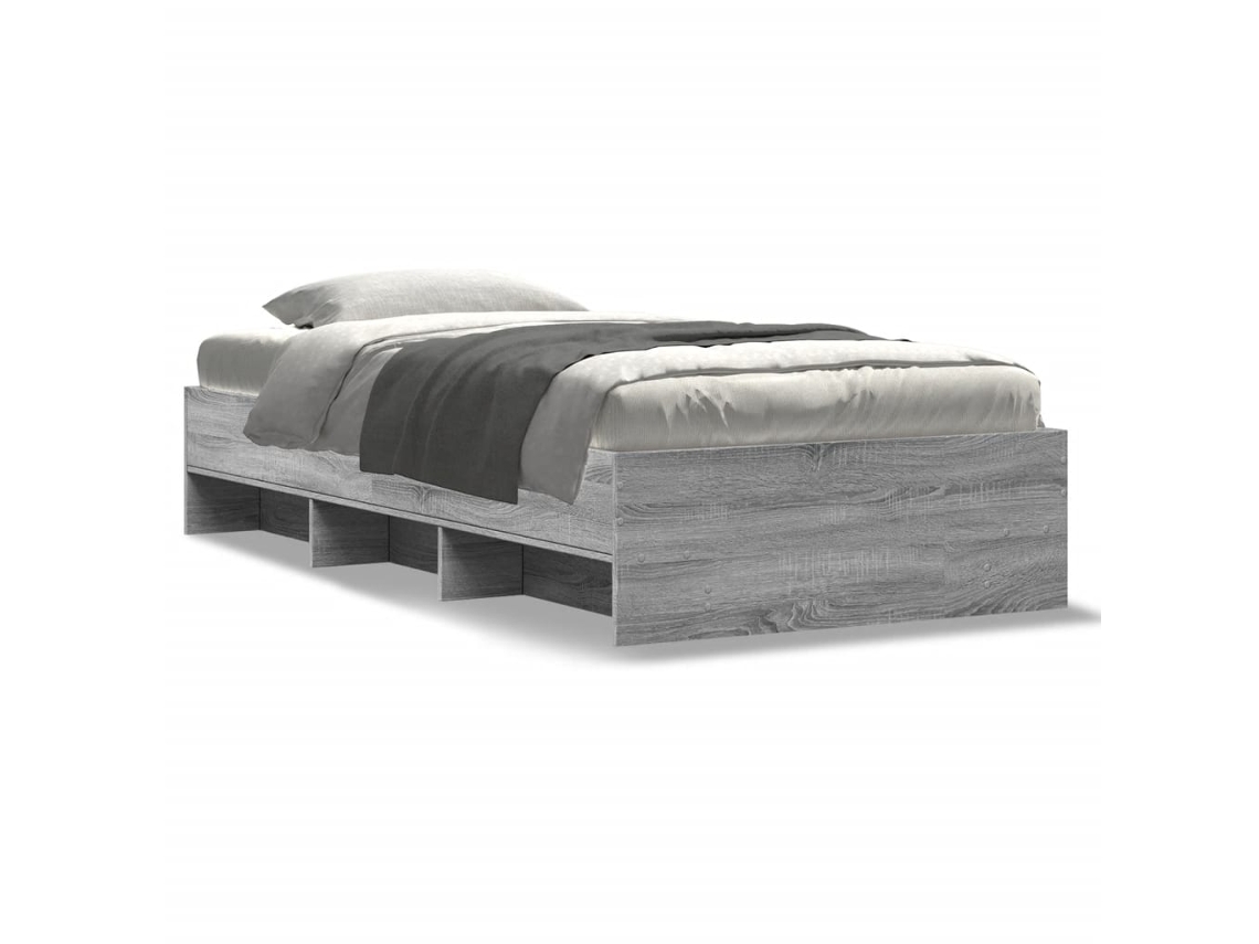 Estrutura de Cama MAISON EXCLUSIVE Derivados de Madeira Cinzento Sonoma (90x190 cm)