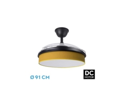 Ventilador Dc Fashion 72W Preto/Amarelo 3 Lâminas FABRILAMP FABRILAMP
