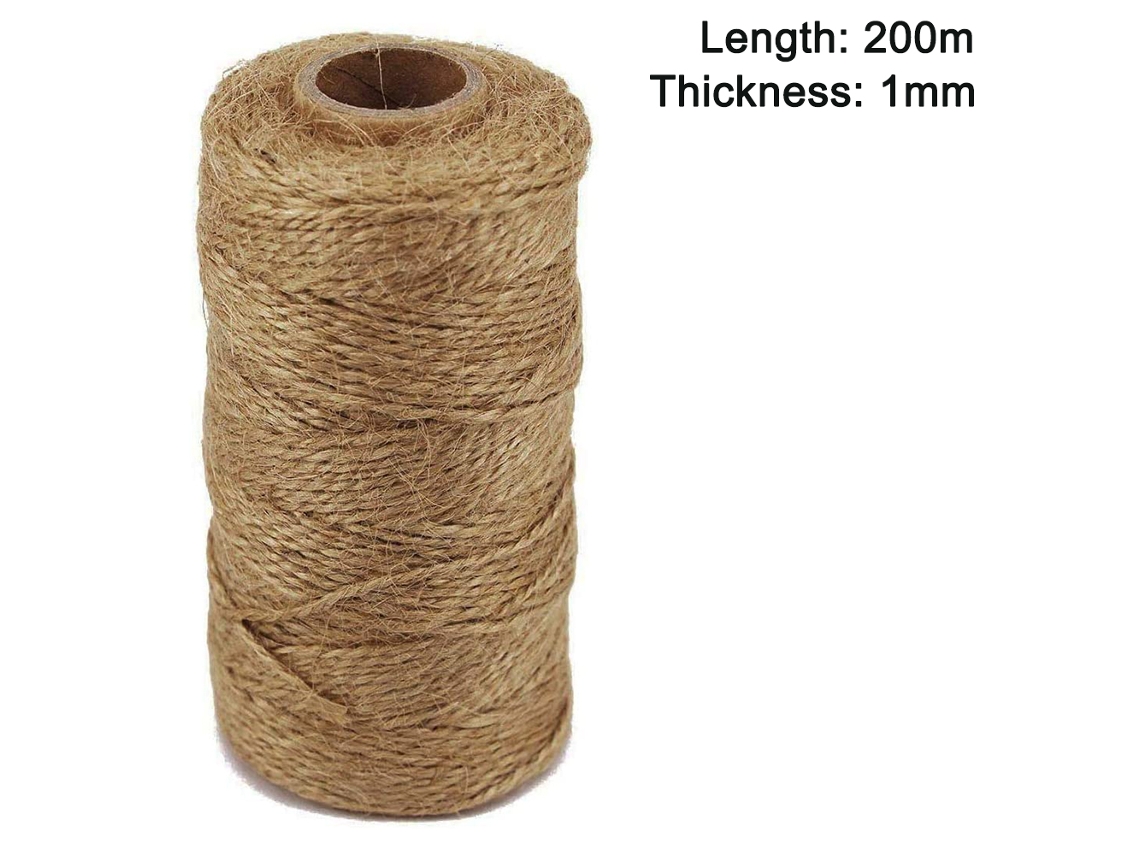 Corda De Juta Natural 200m 1mm, Corda Para Artesanato Decoração Diy Jardinagem Trançado À Mão