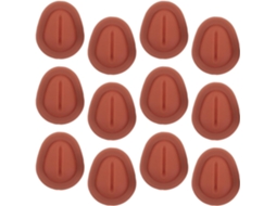Conjunto de 12 estabilizadores de silicone marrom para porta-copos de carrinho de compras.