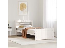 Vidaxl Estrutura Cama C/ Cabeceira Sem Colchão 90x190 Cm Branco