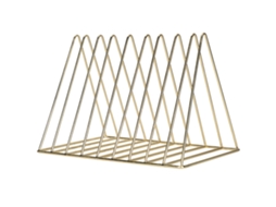 Porta Revistas De Hierro Triangular Organizador De Archivos Metal Desktop Para Libros Oro