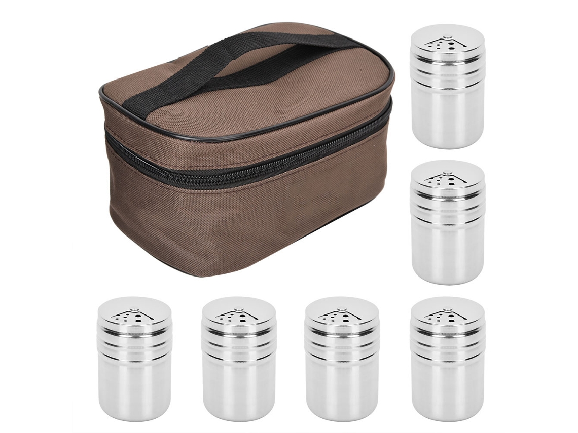 Frascos Primerox de Tempero em Aço Inoxidável com Saco de Armazenamento para Cozinha, Churrasco, Camping com M/Marca