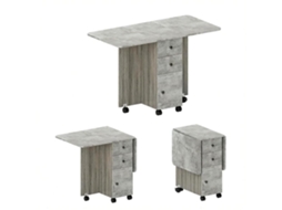 Mesa De Jantar Compacta E Multifuncional Com Rodas E Gavetas,mesa De Trabalho Moderna E Prática Para Espaços Pequenos