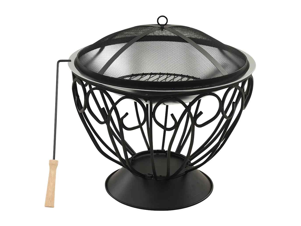 Fire Pit, Fire Pits Vidaxl Prateado Aço Inoxidável