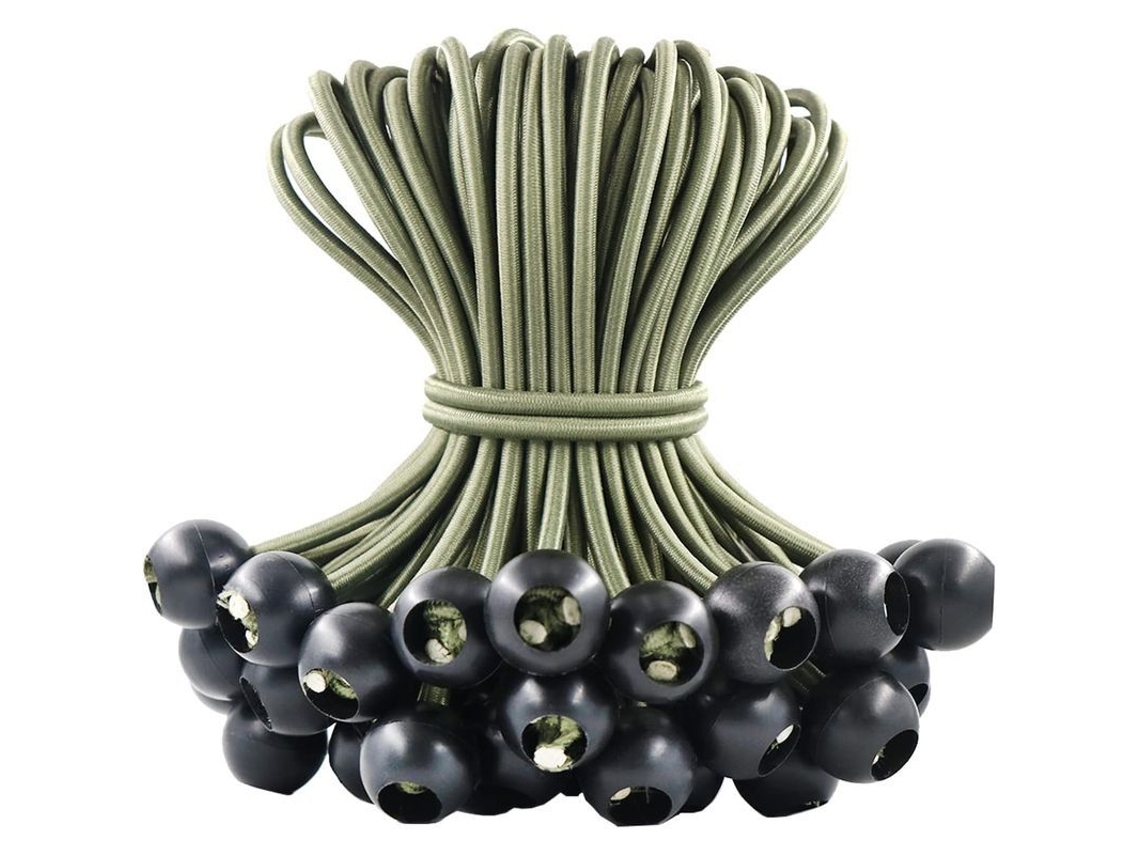 25 Pelotas De Bungee Para Toldo Cuerdas Elásticas Negras Resistentes Y Duraderas