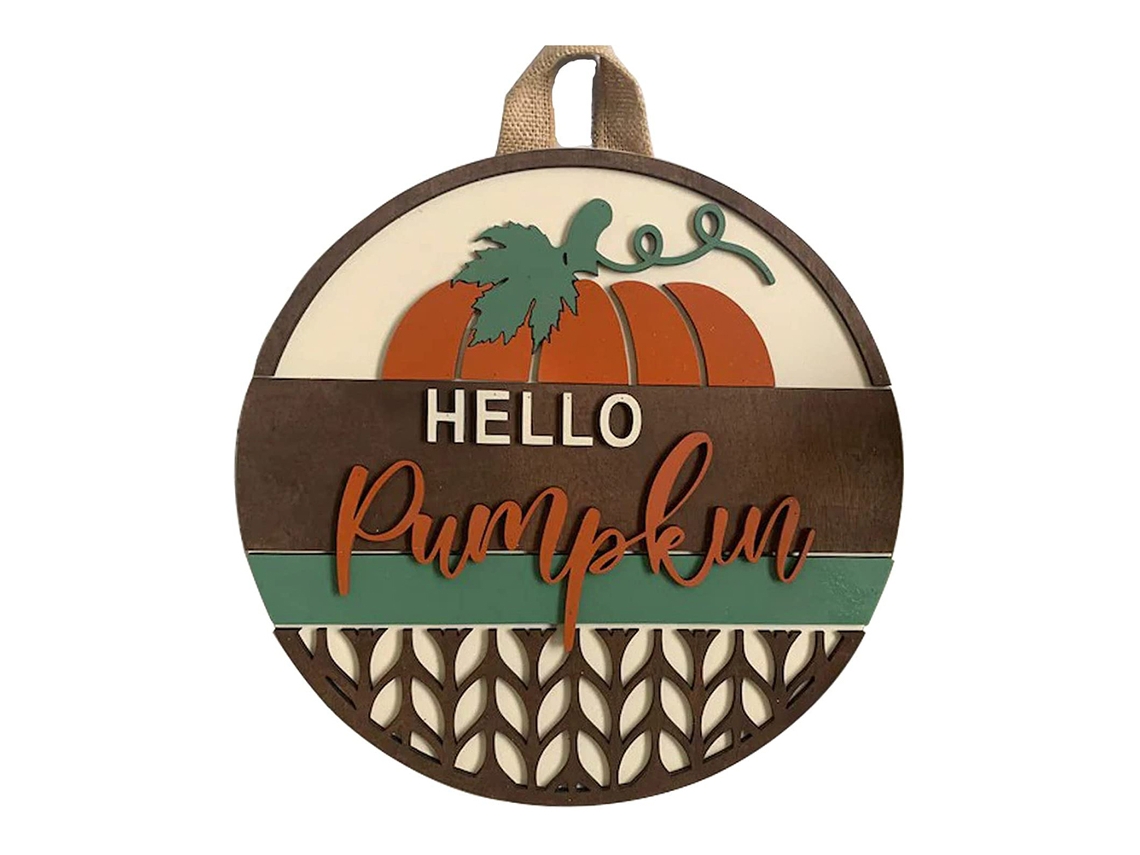 Suporte decorativo com enfeite de Halloween e folhas de bordo para nova decoração suspensa LAXISCREED