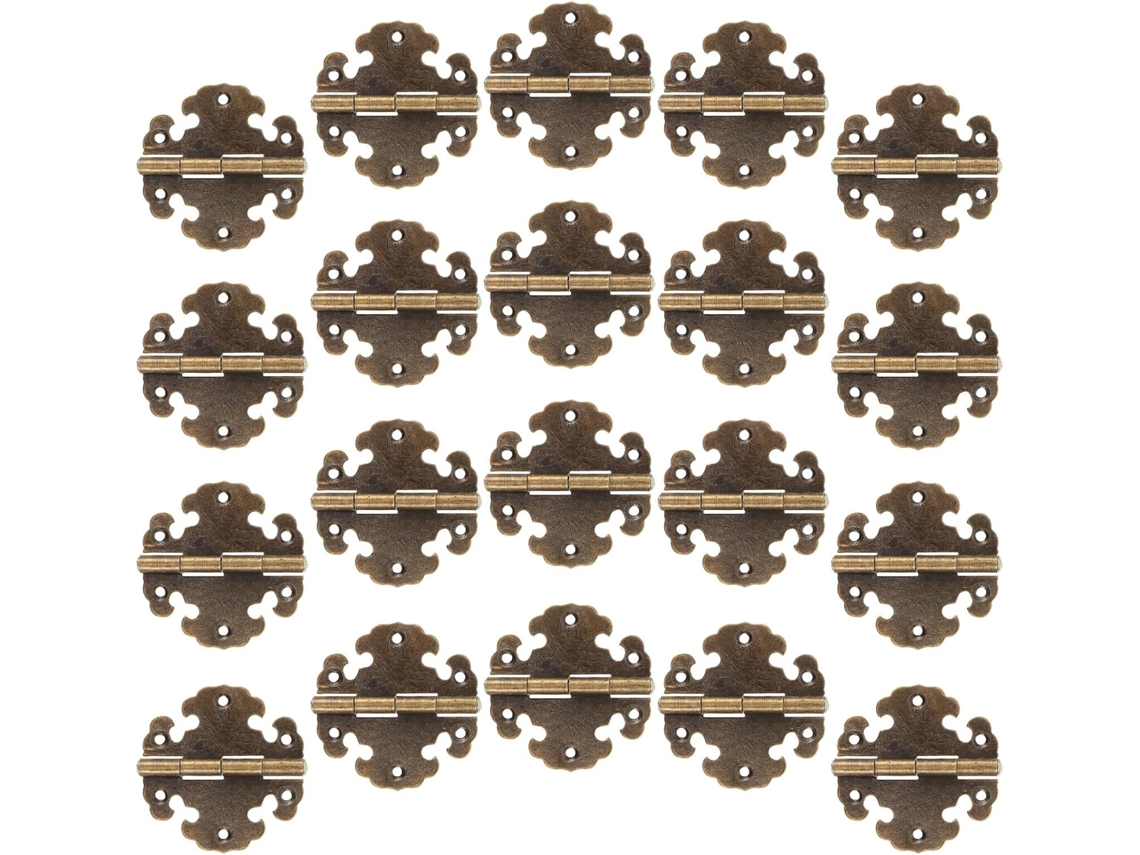 Conjunto De 20 Dobradiças Vintage Em Bronze Para Armários,