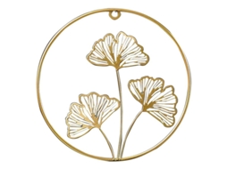 Escultura De Pared De Hoja De Ginkgo, Decoración Metal 3d Dorada Creativa Moderna Para Hogar