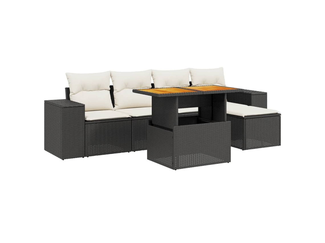 Garden Sofa Set, Garden Sofa Sets Vidaxl Preto Rattan / Vime (n/a)